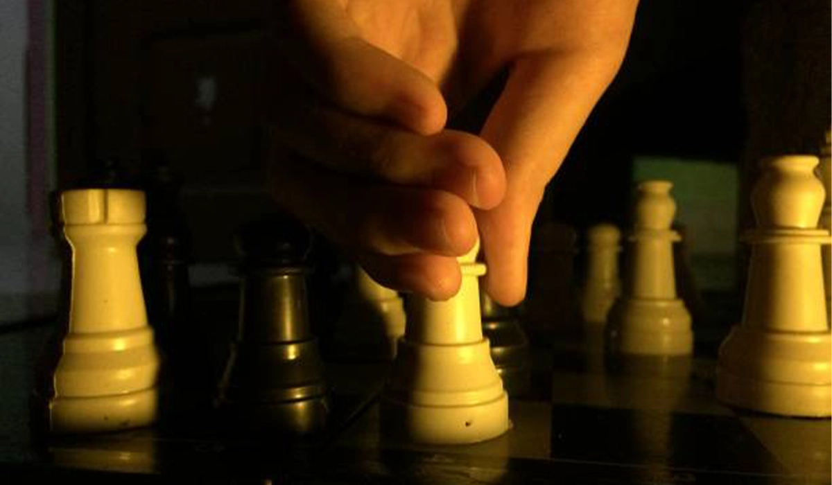 Black Stallion Chess Pieces on Mahogany Chess Board in Exeter