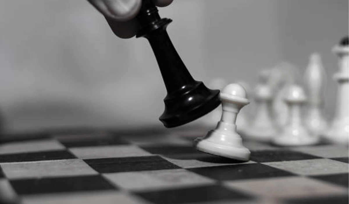 British Boxwood Acacia Chessmen on Mahogany Board in Lichfield