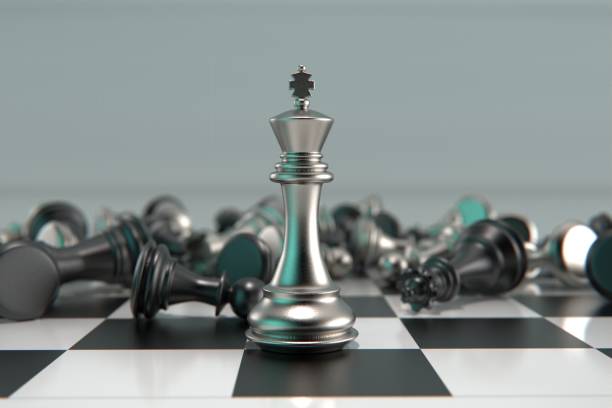 Finest Antiqued and Ebonised Collectors Chess Pieces In Leeds