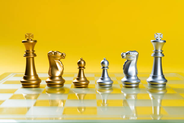 Finest Antiqued and Ebonised Collectors Chess Pieces In Leicester