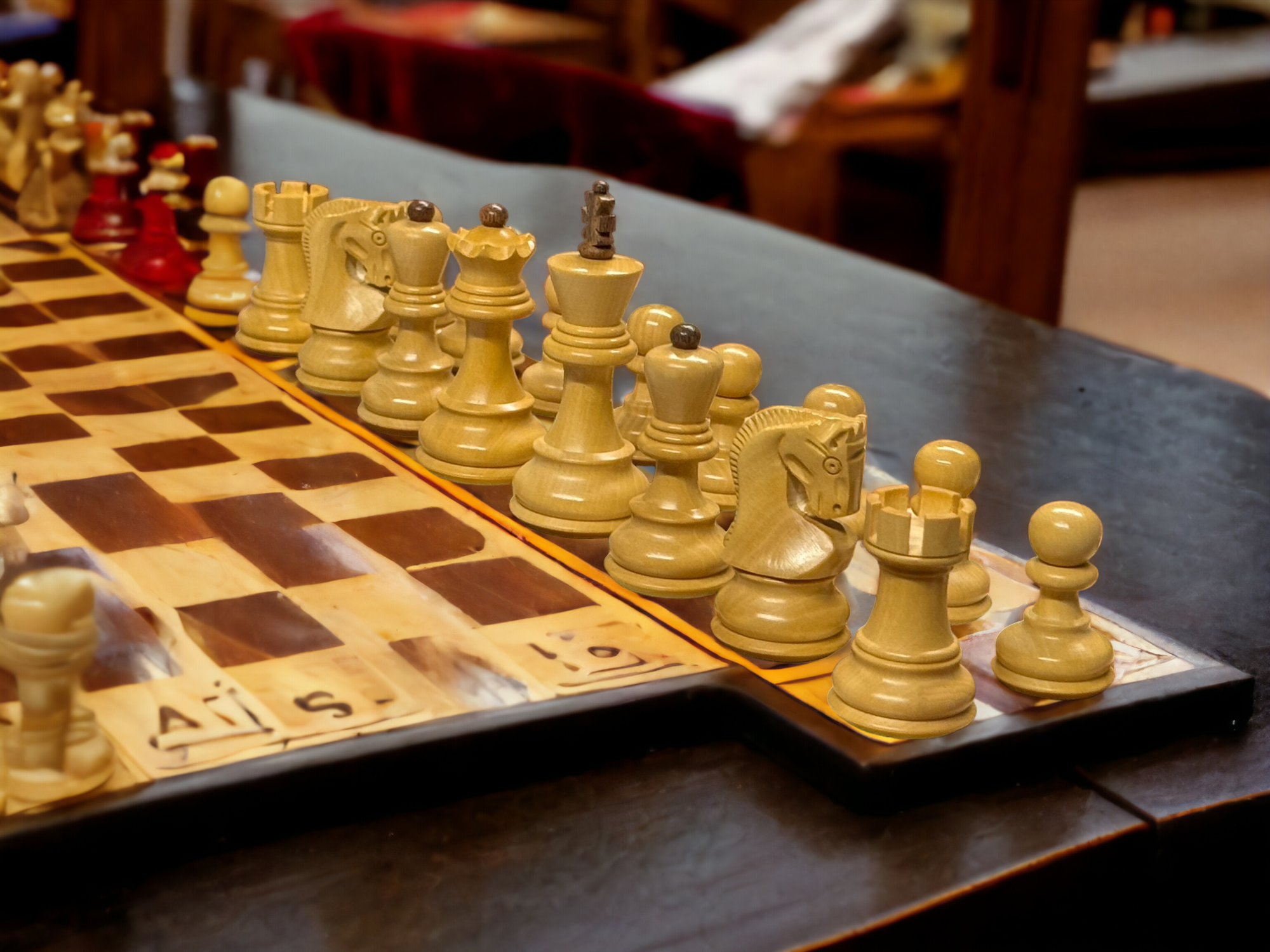 What Wood is used in making Chess Sets ?