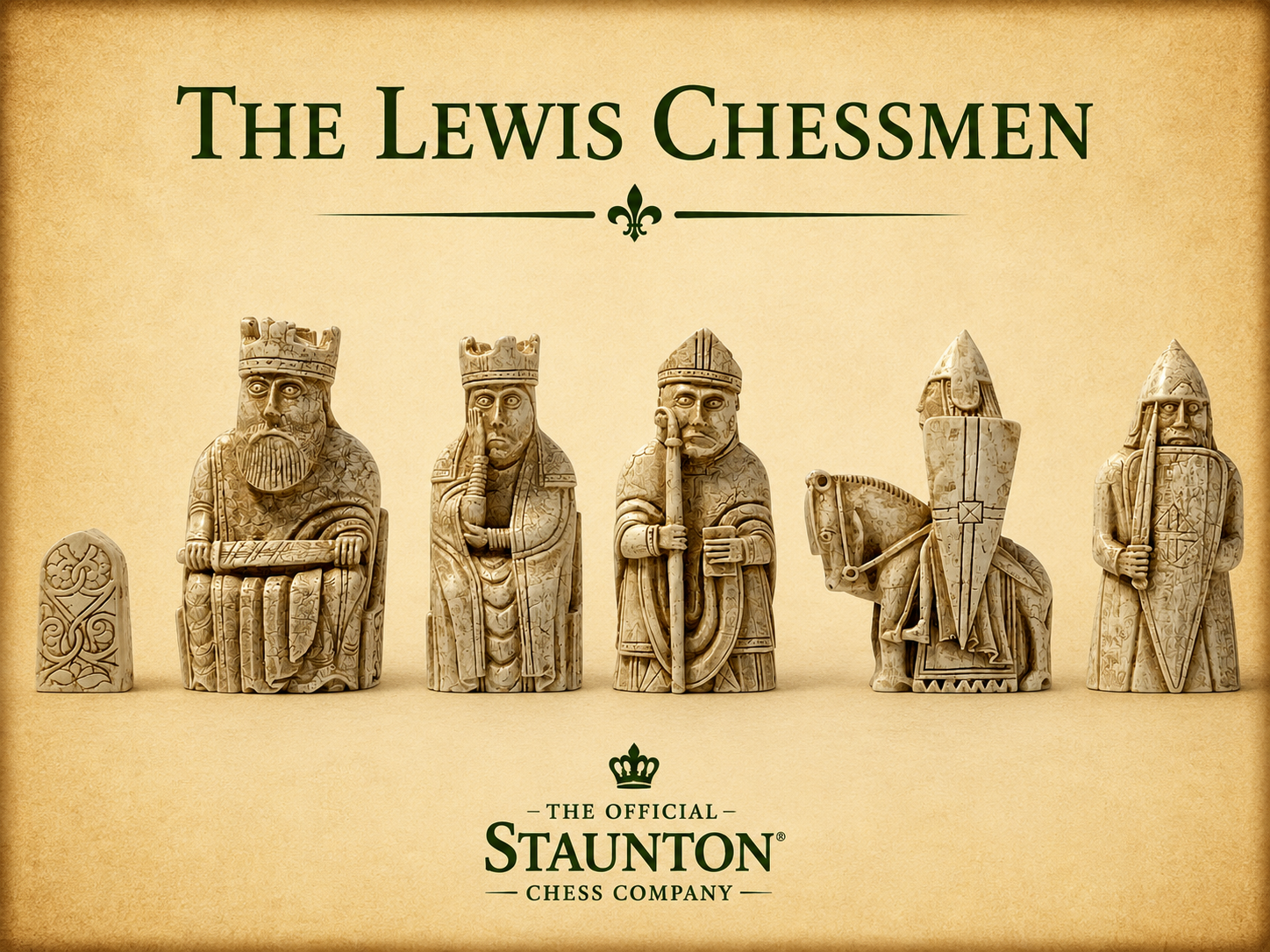 The Lewis Large Chess Pieces Set with a 20 Inch Matte Black Chess Board