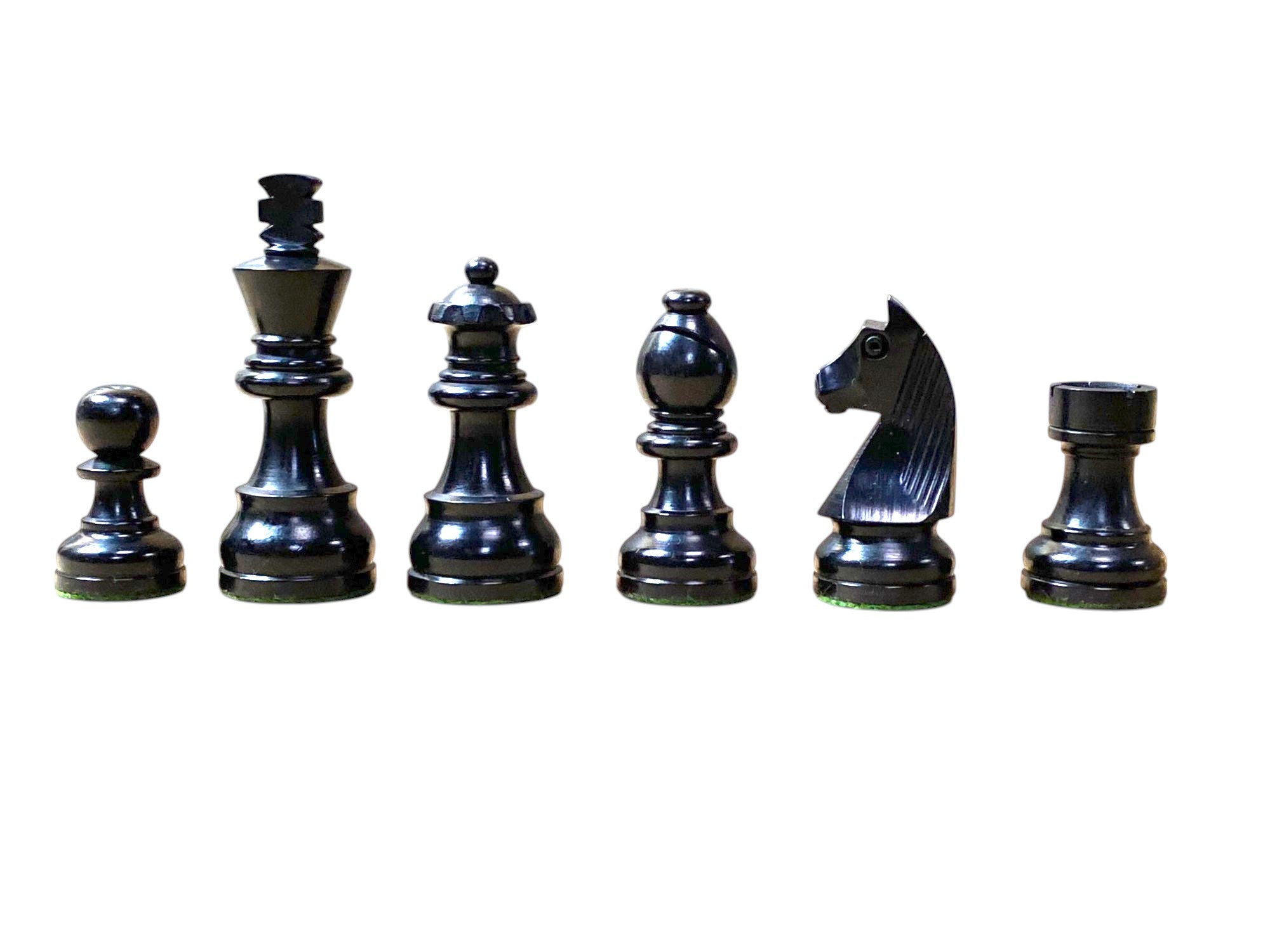 3 Inch Club Classic Ebonised Chess Pieces