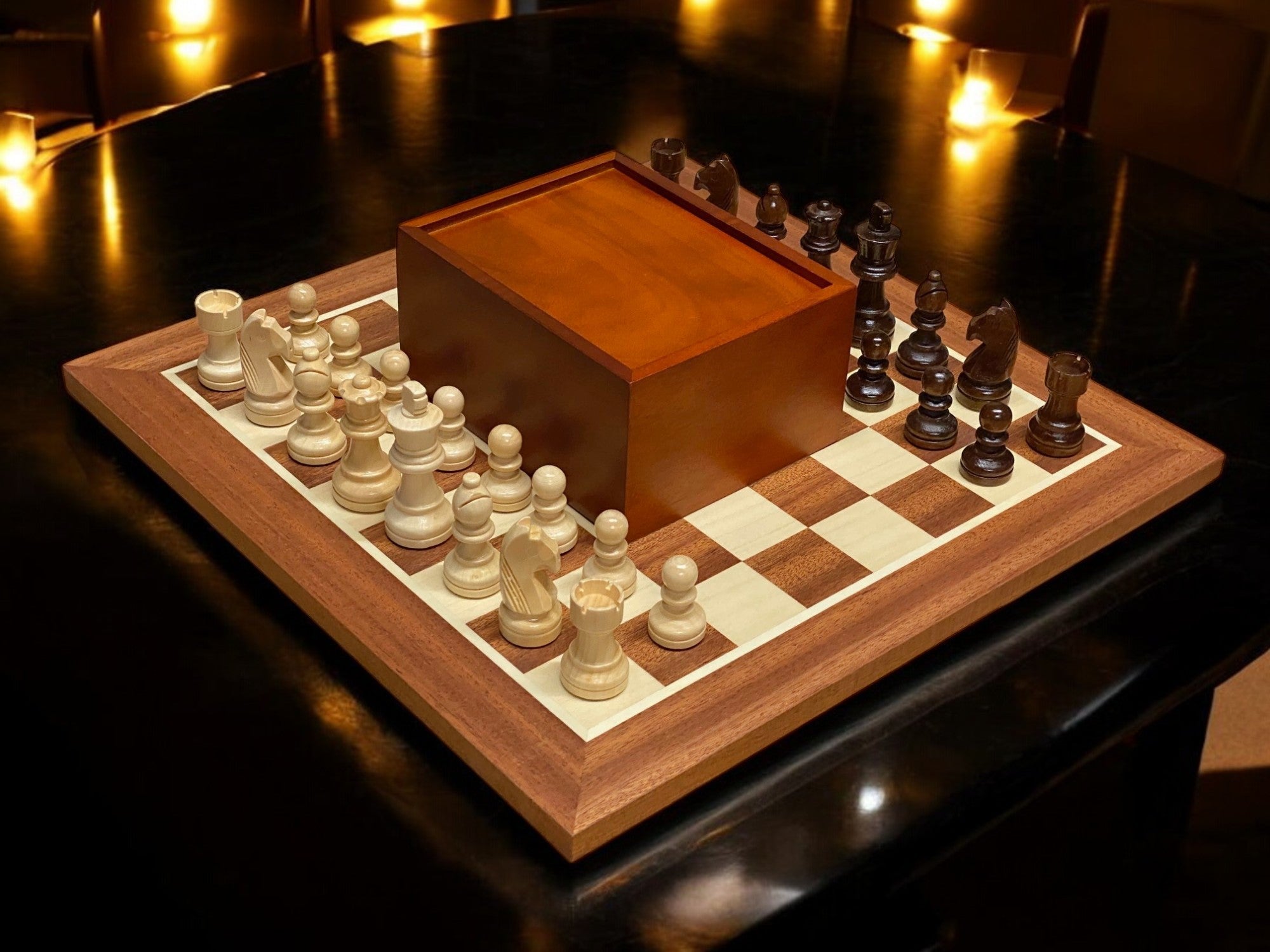 The Grandmaster Starter Mahogany Chess Set