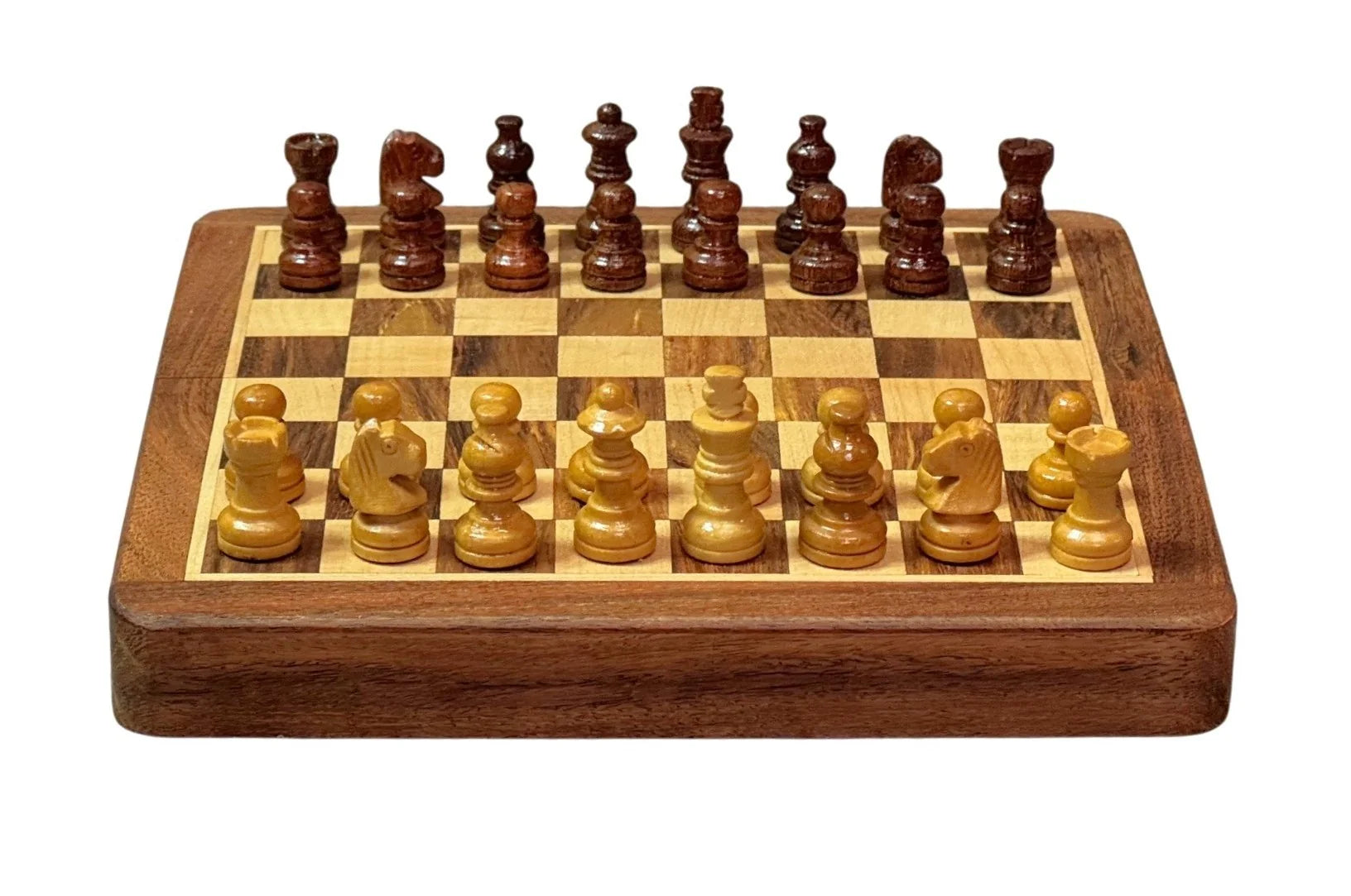 7 Inch Solid Wood Magnetic Travel Chess Set