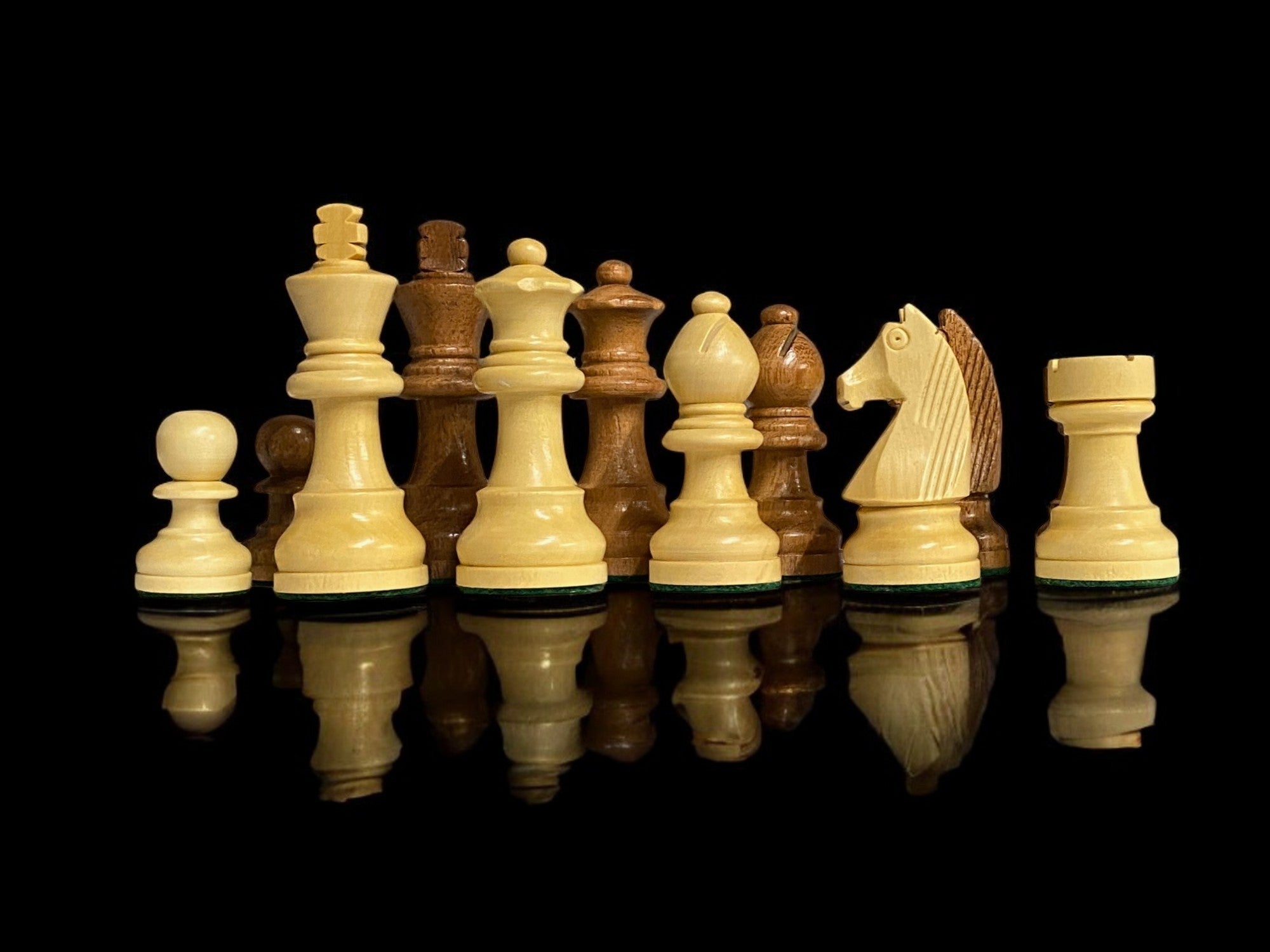 3 Inch Classic German Acacia and Boxwood Chess Pieces