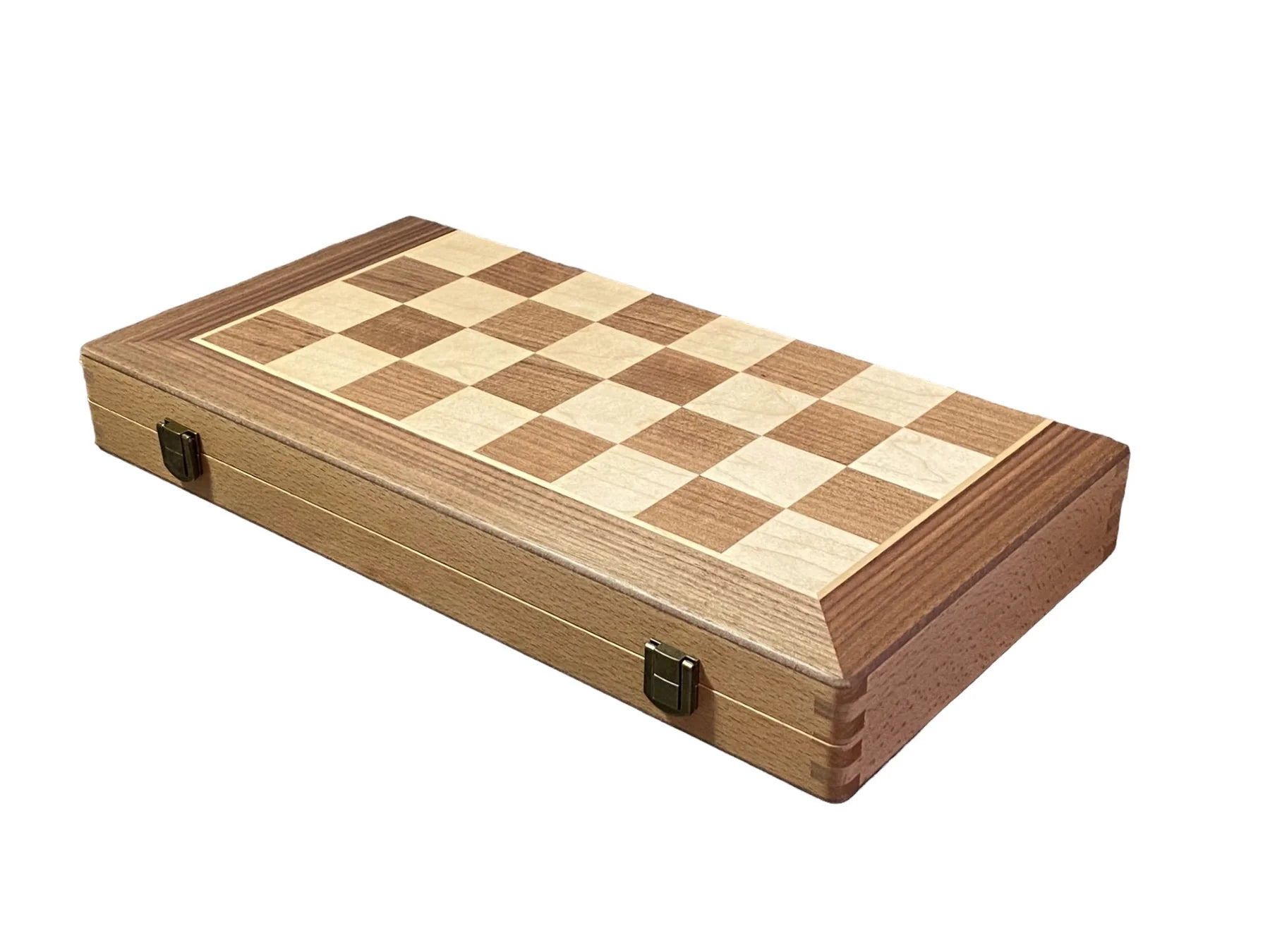 15 Inch Walnut Folding Chess and Draughts Set