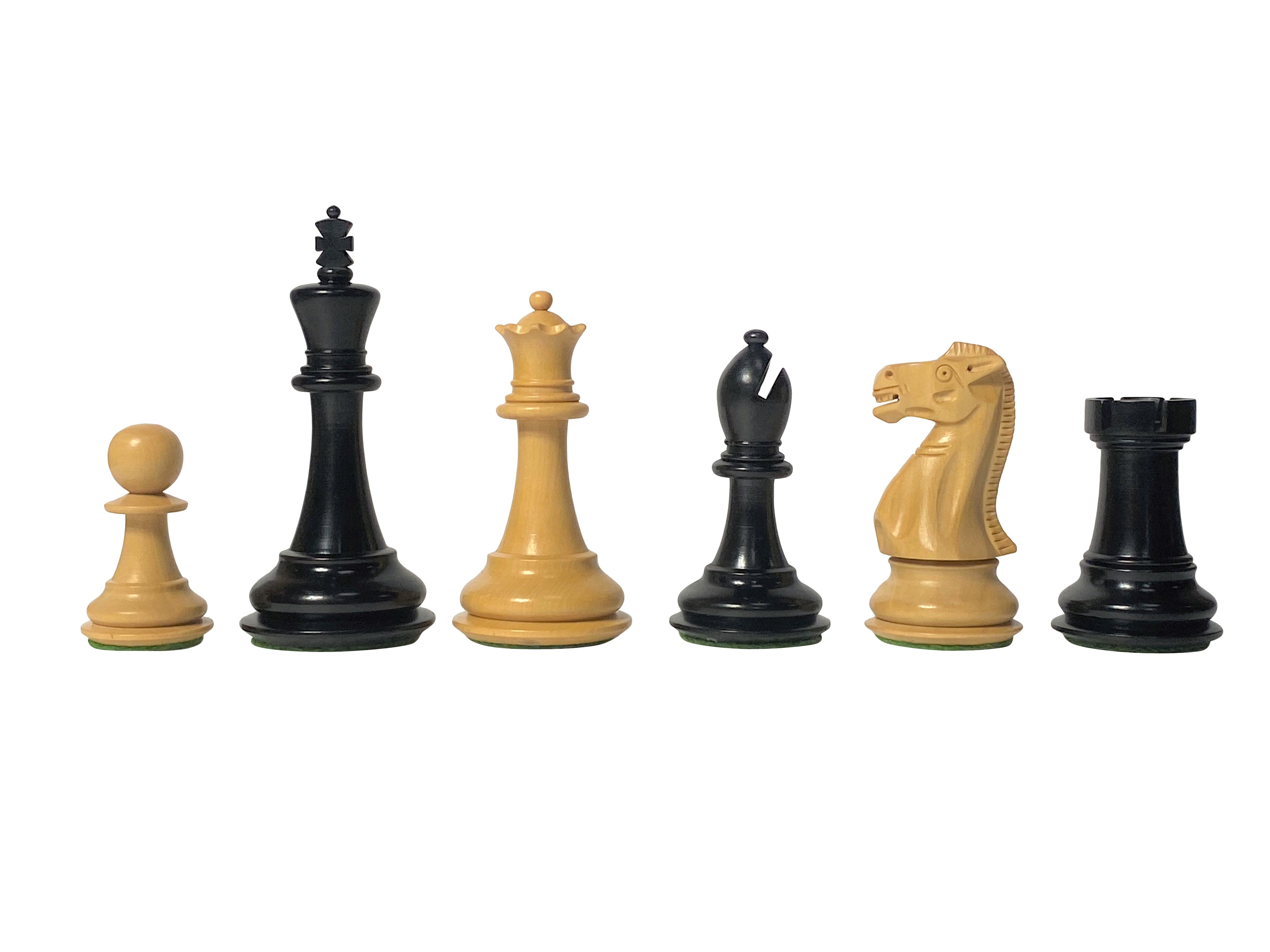 Old English Ebonised Chess Pieces - Official Staunton™ 