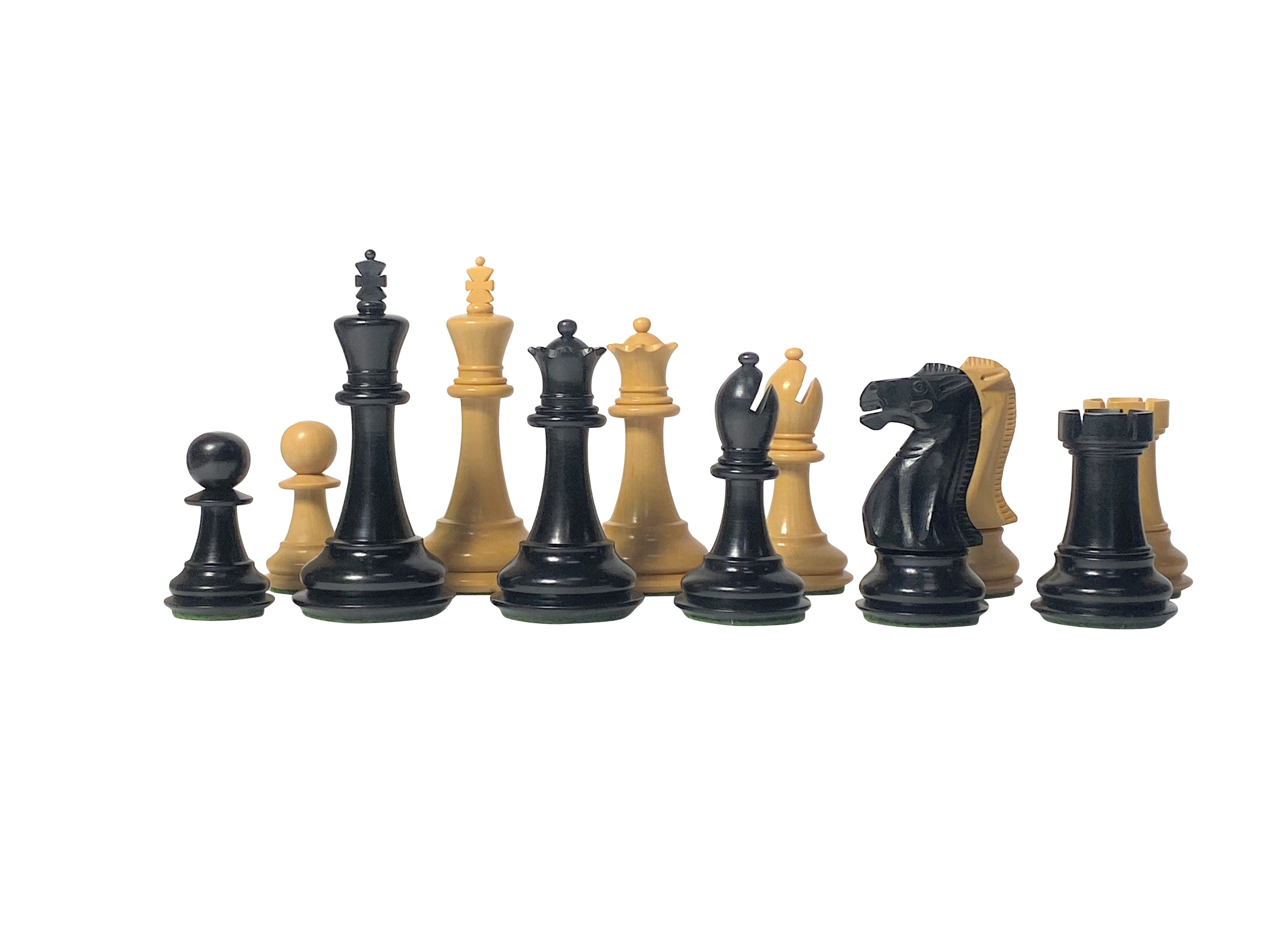 Old English Ebonised Chess Pieces - Official Staunton™ 