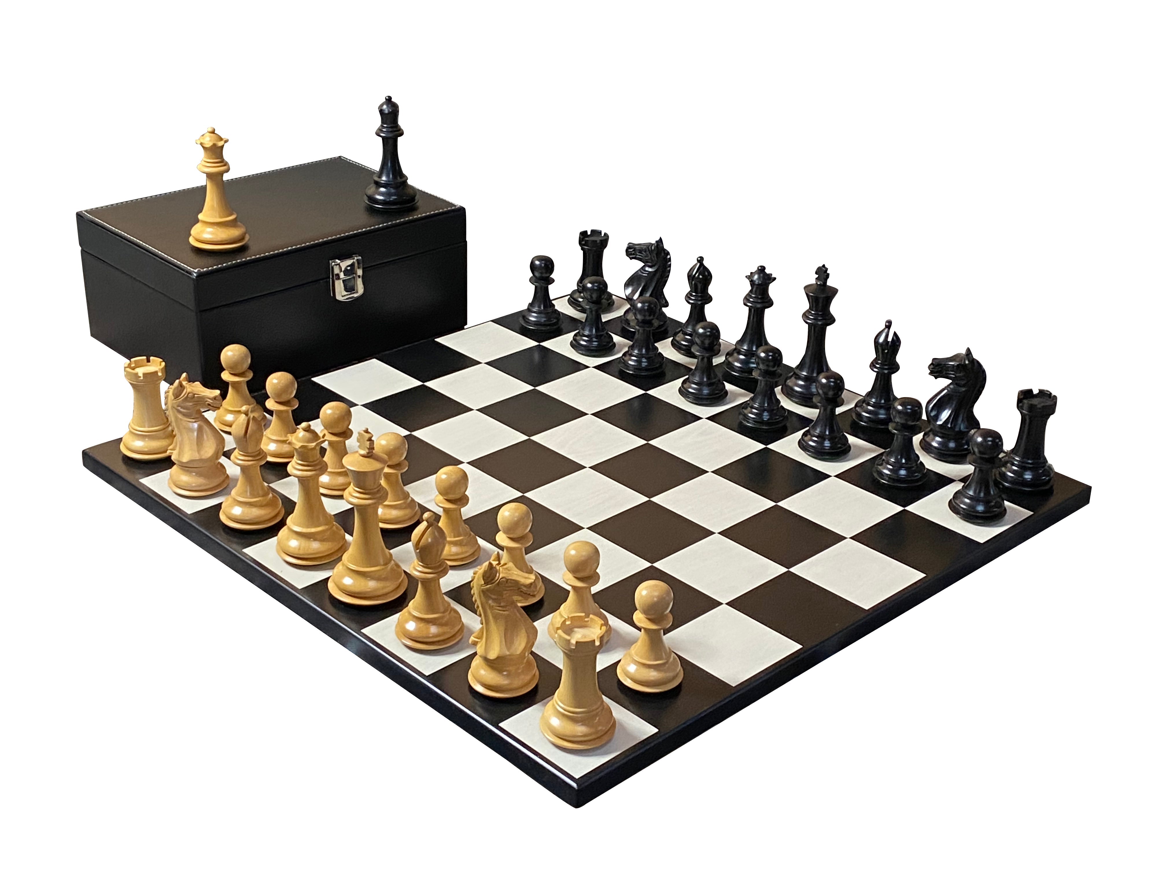 Queens Gambit Anegre Contemporary Board and Vinyl Box - Official Staunton™ 