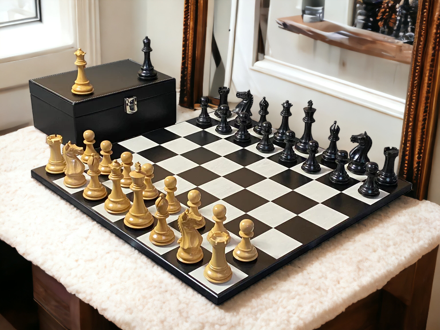 Queens Gambit Anegre Contemporary Board and Vinyl Box - Official Staunton™ 