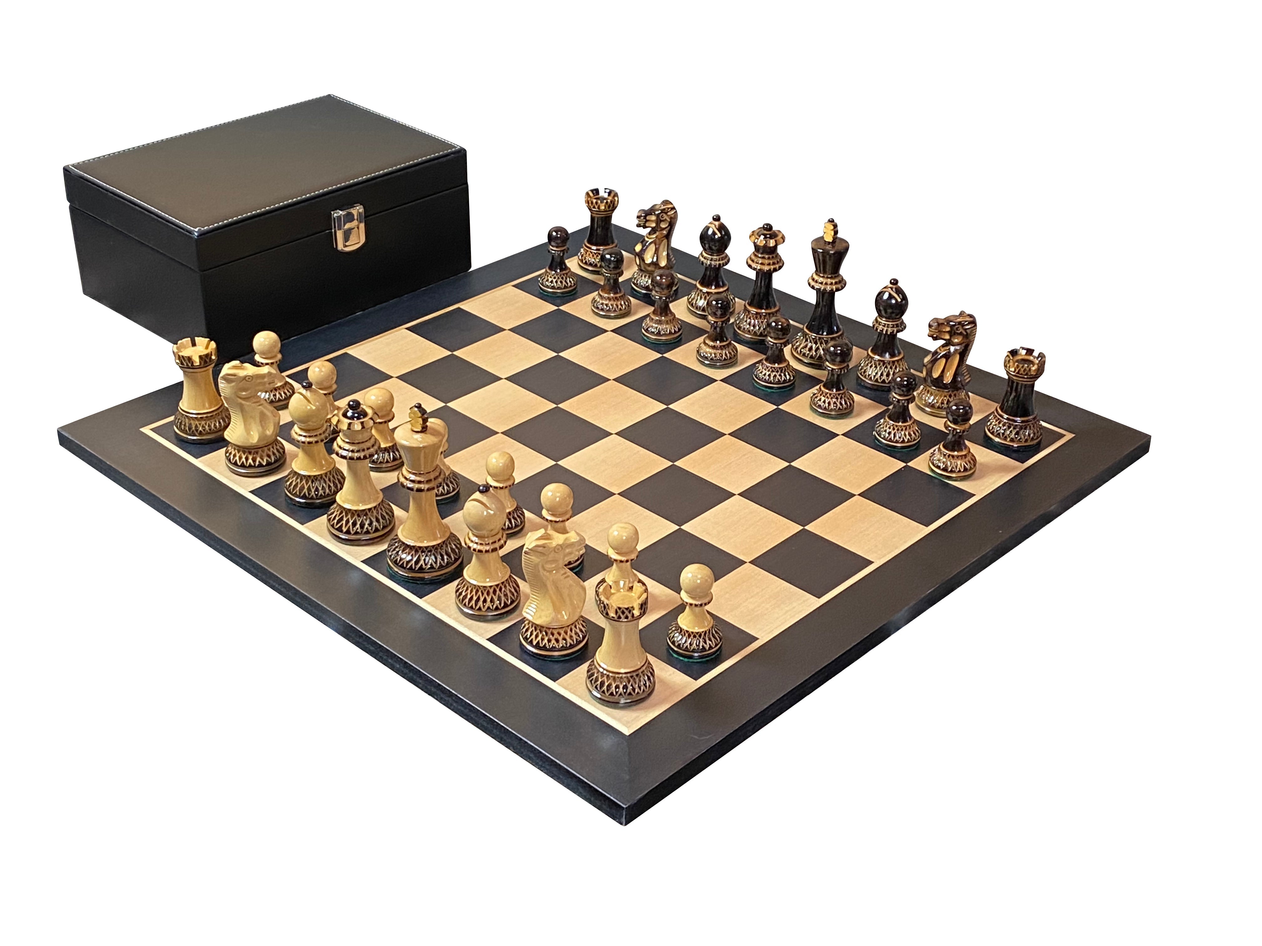 Artistic Parker Anegre Chess Set & PU Box - Official Staunton™ 