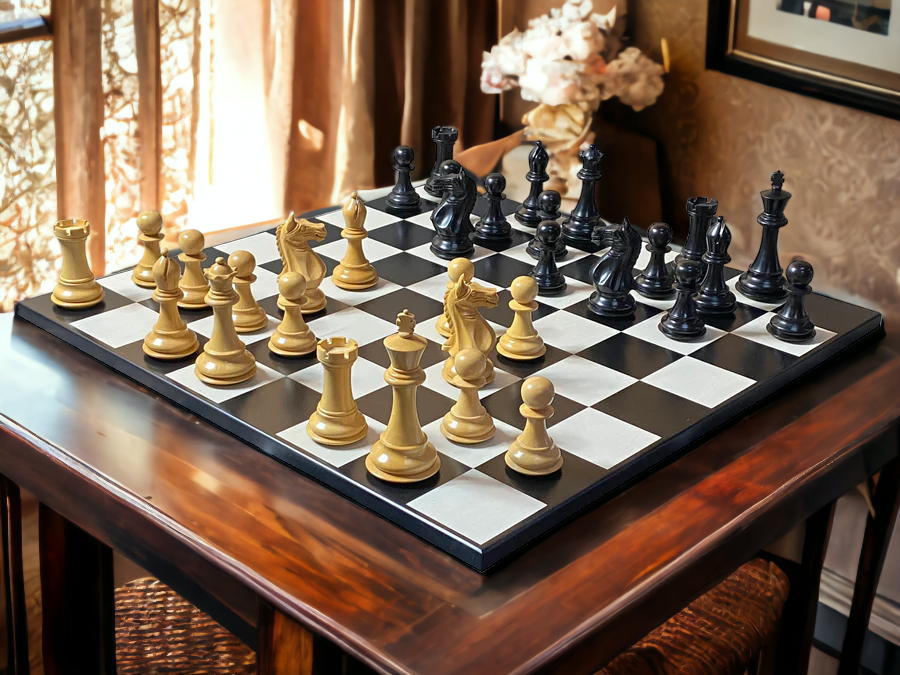 Queens Gambit Anegre Contemporary Board and Vinyl Box - Official Staunton™ 