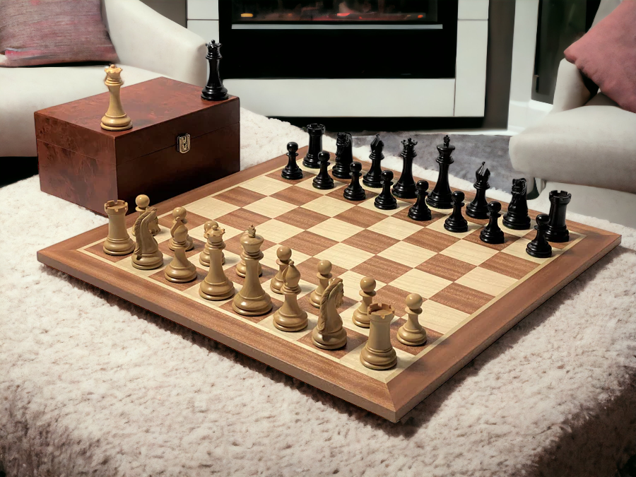 Tristan Imperial Ebony and Mahogany Chess Set & Box - Official Staunton™ 