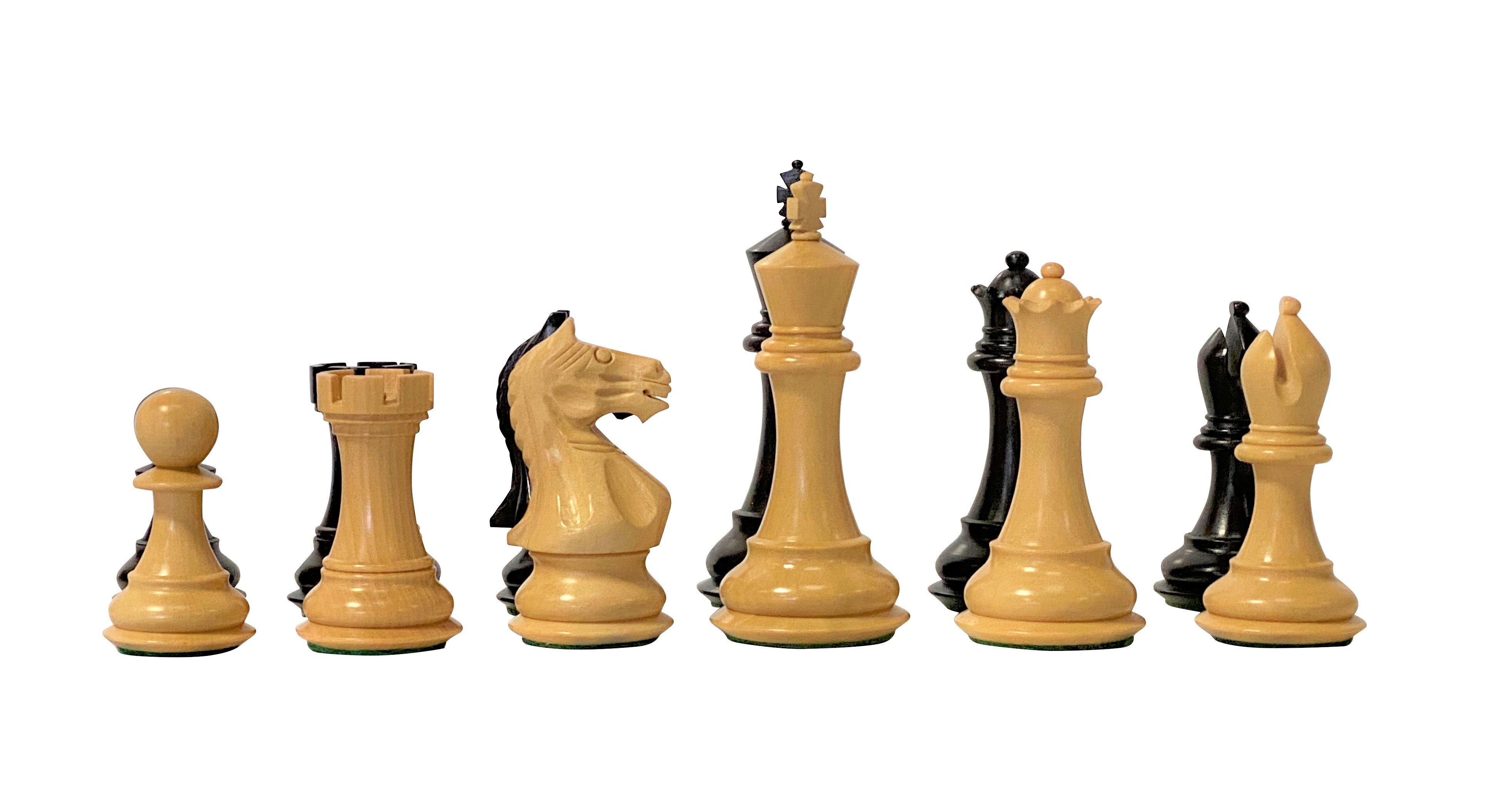 3.5" Black Queens Gambit Chess Pieces - Official Staunton™ 