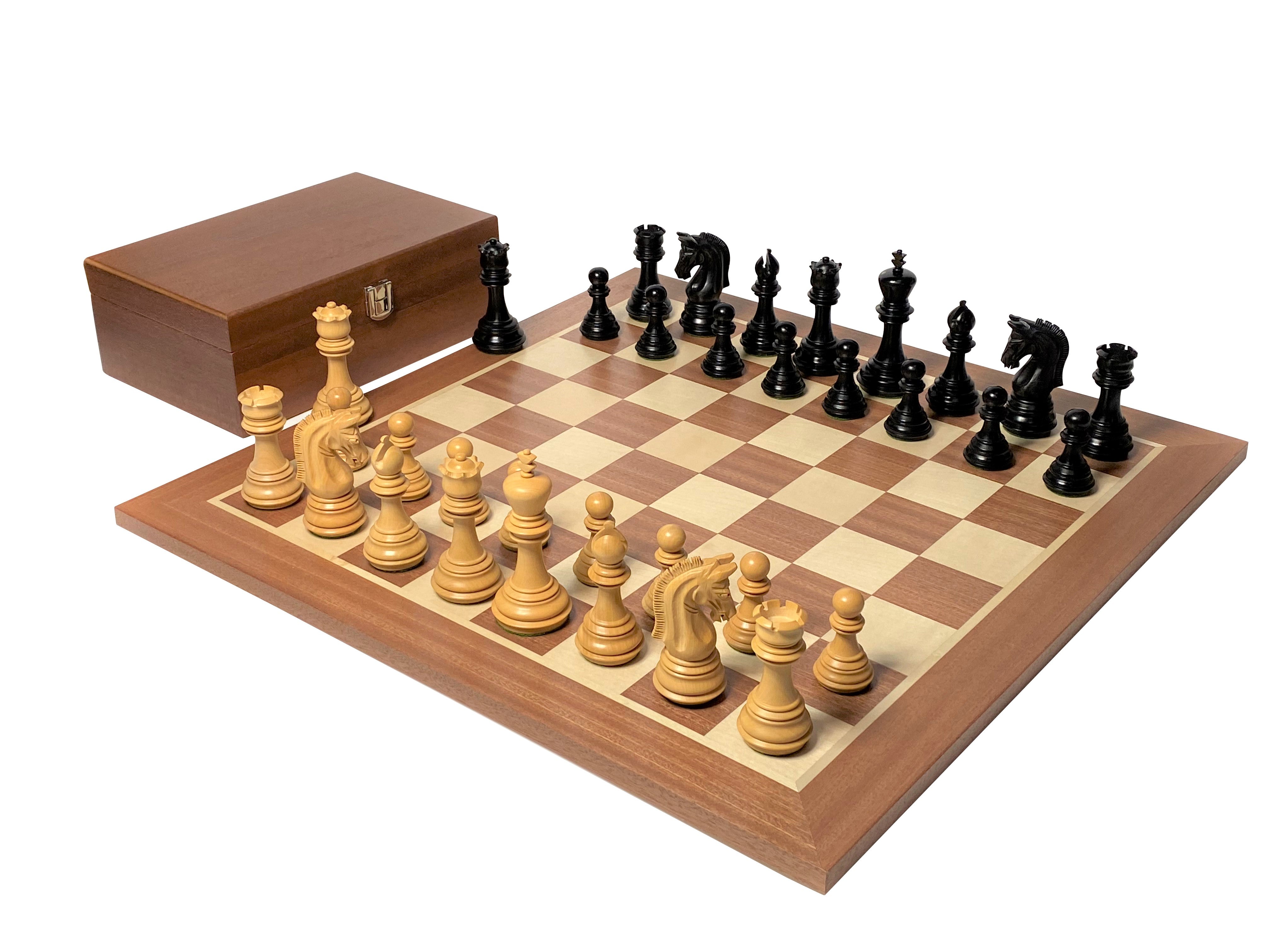 Imperial Ebonised Mahogany Chess Set & Box - Official Staunton™ 