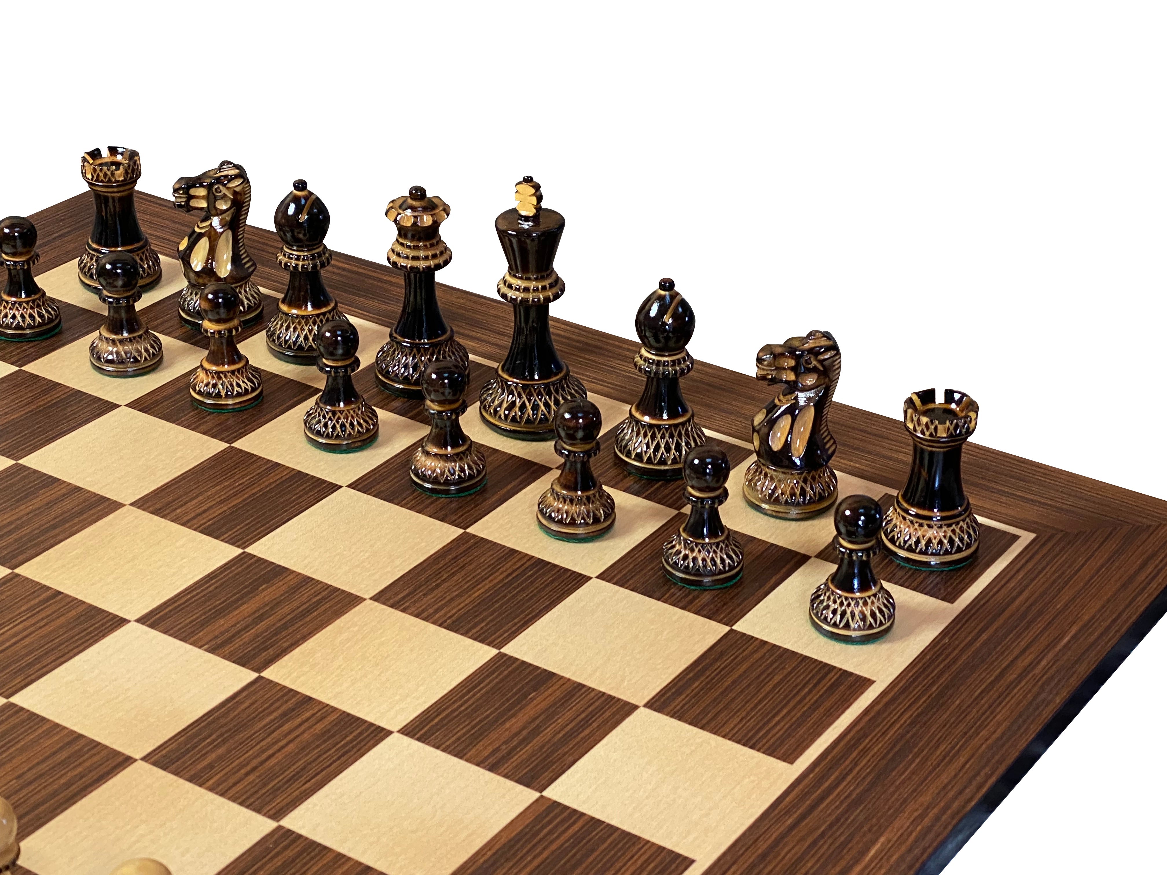 Artistic Parker Chess Pieces 20" Wenge Chessboard and Vinyl Box - Official Staunton™ 