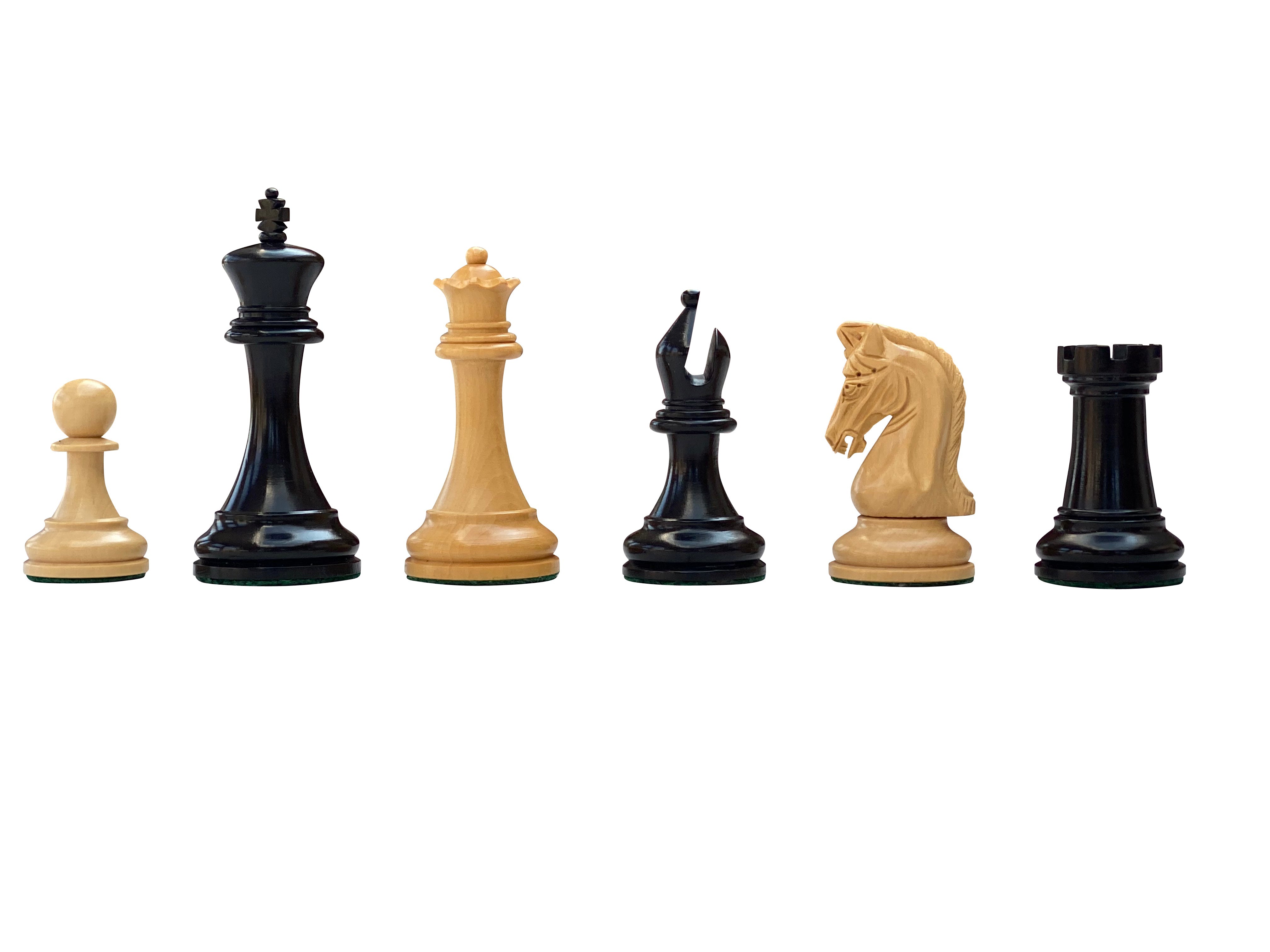 3.75" Tristan Imperial Ebony Chess Pieces - Official Staunton™ 