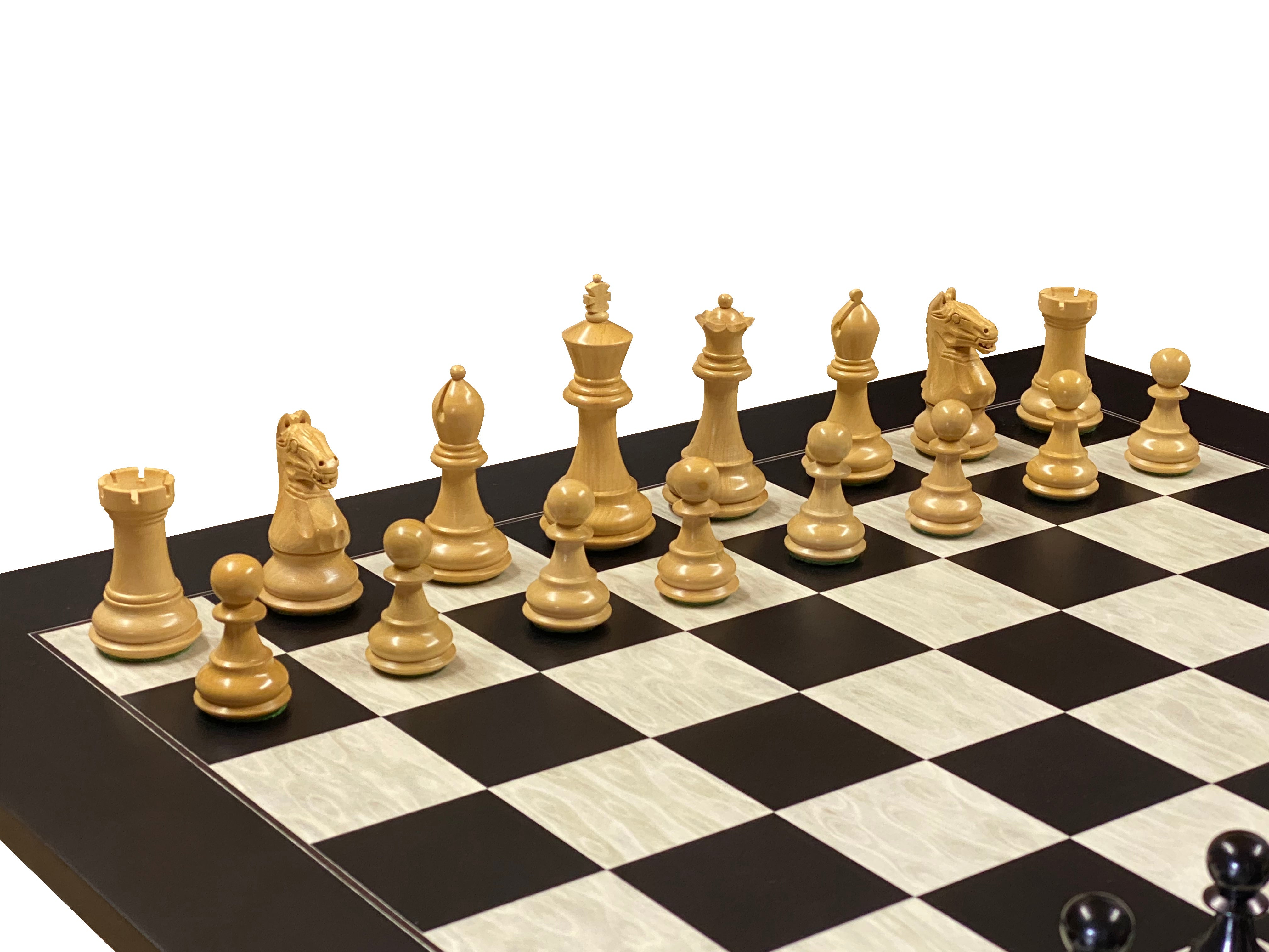 Queens Gambit Anegre Birdseye Deluxe Chess Set & Vinyl Box - Official Staunton™ 