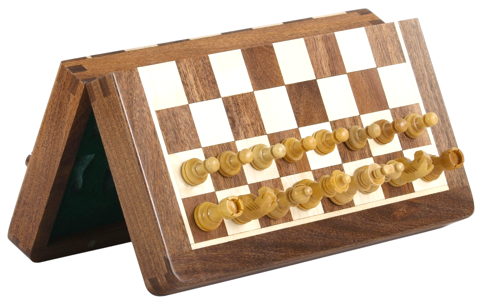 14" Hand Made Acacia Magnetic Folding Chess Set - Official Staunton™ 