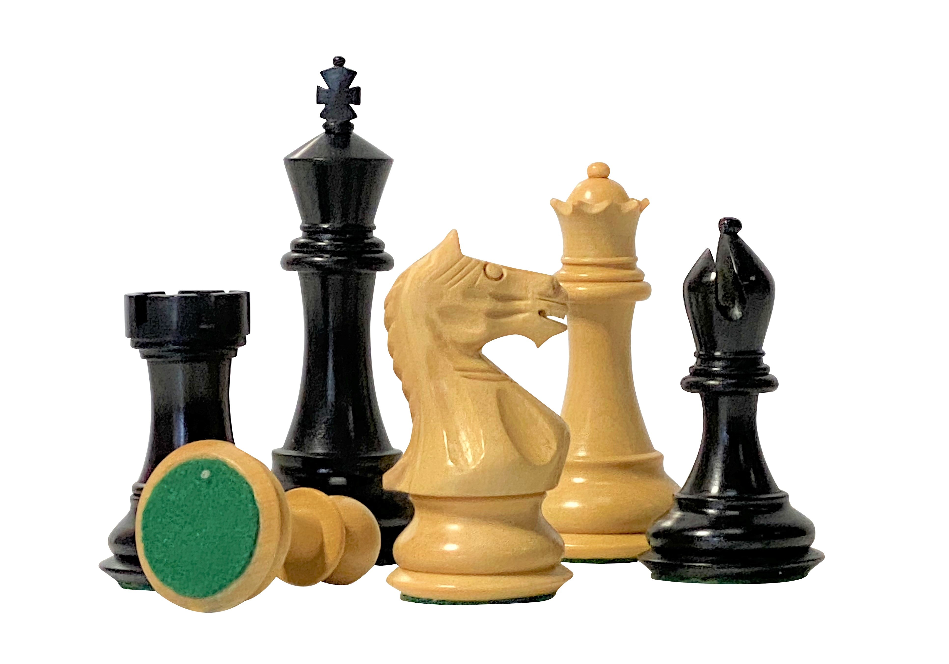 3.5" Black Queens Gambit Chess Pieces - Official Staunton™ 