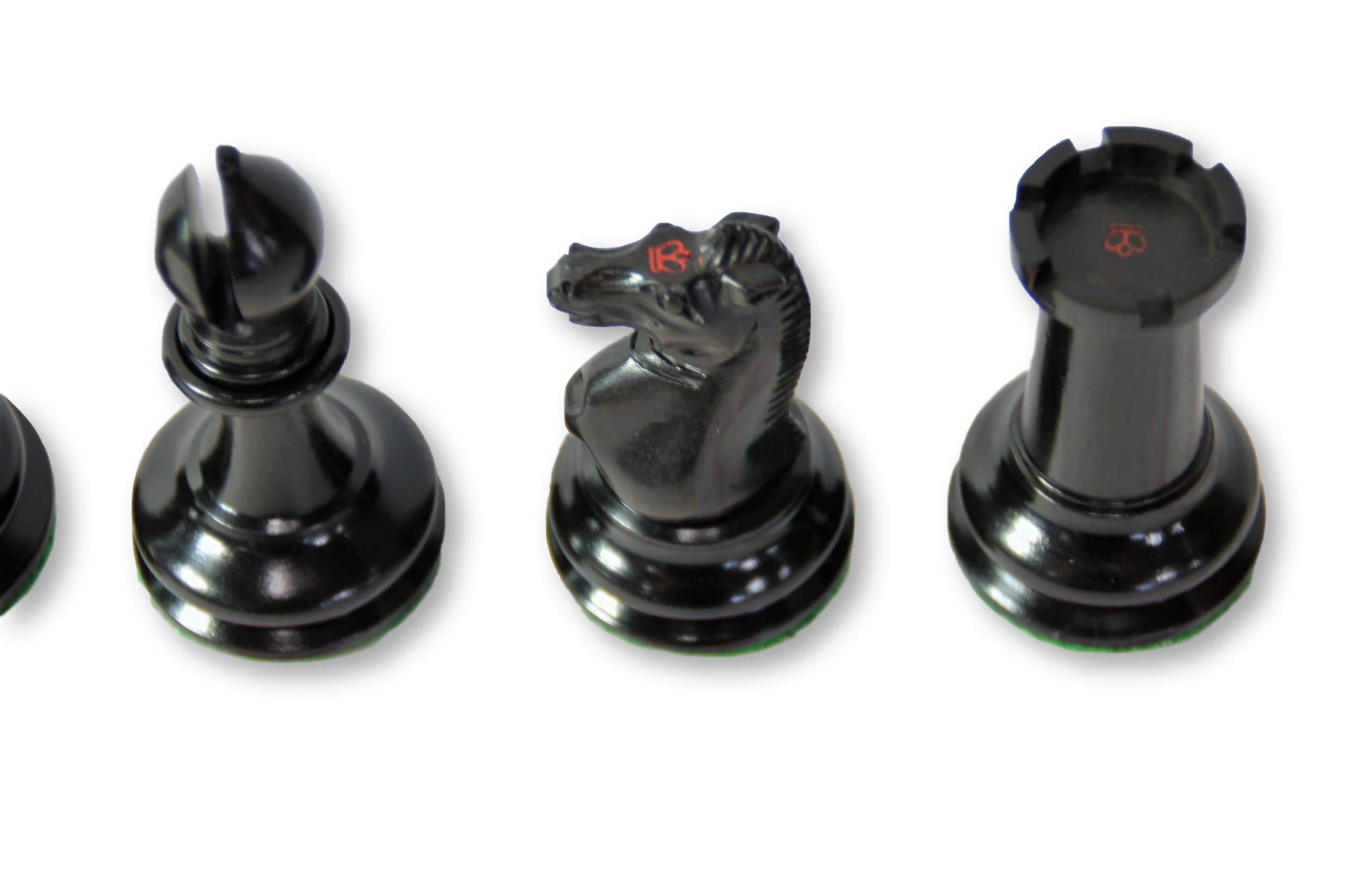 3.5 Inch DropJaw Ebony Chess Set & Mahogany Box - Official Staunton™ 