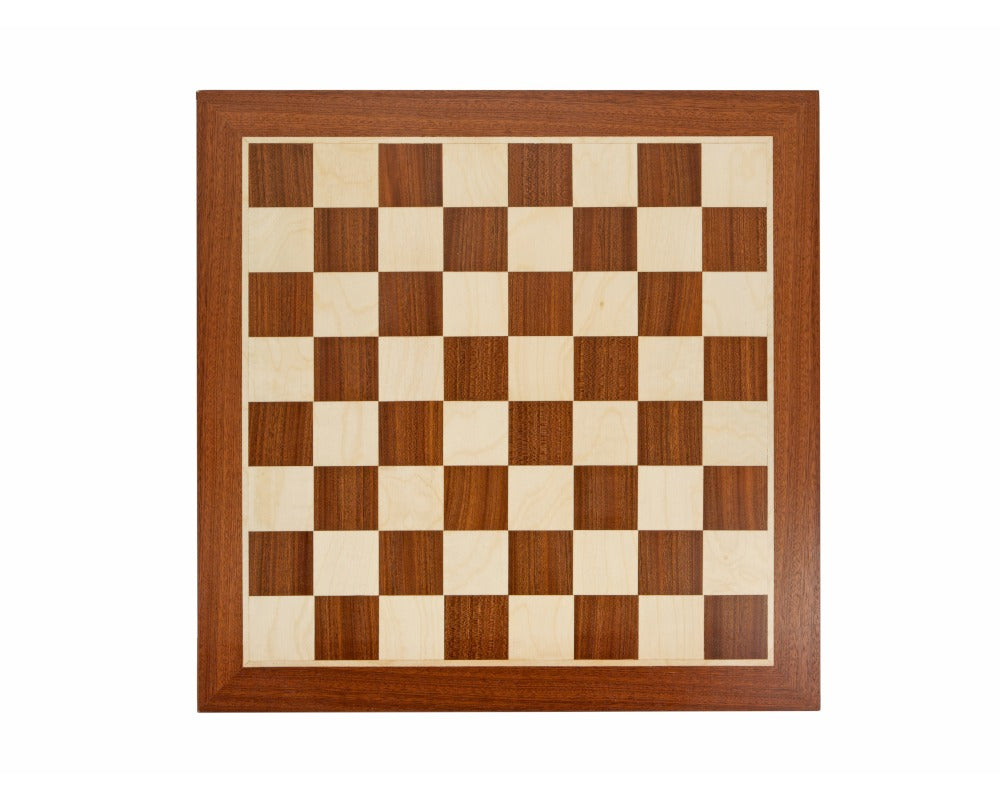 19 Inch Mahogany and Maple Chess Board - Official Staunton™ 