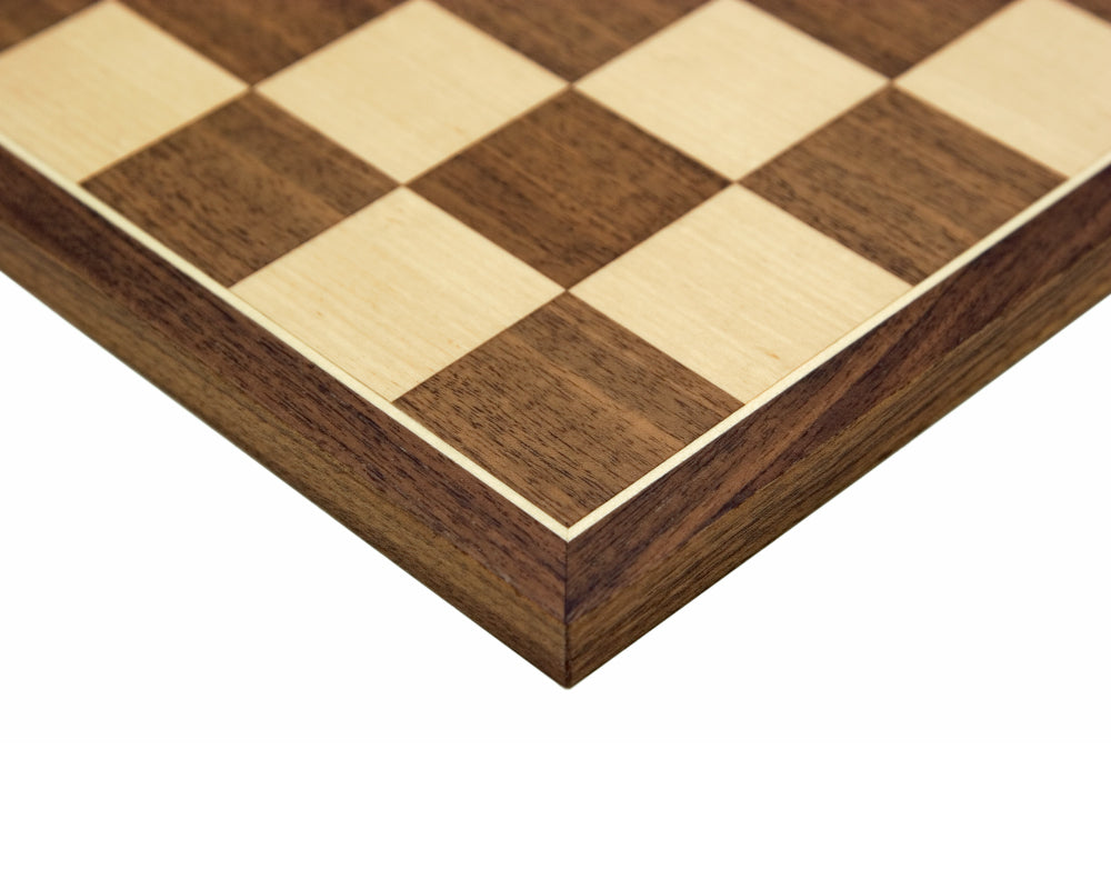 15.75" Spanish Walnut and Maple Chess Board - Official Staunton™ 