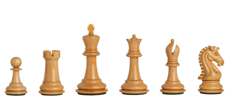 3.75" Staunton Ebony Boxwood Craftsman Chess Pieces - Official Staunton™ 