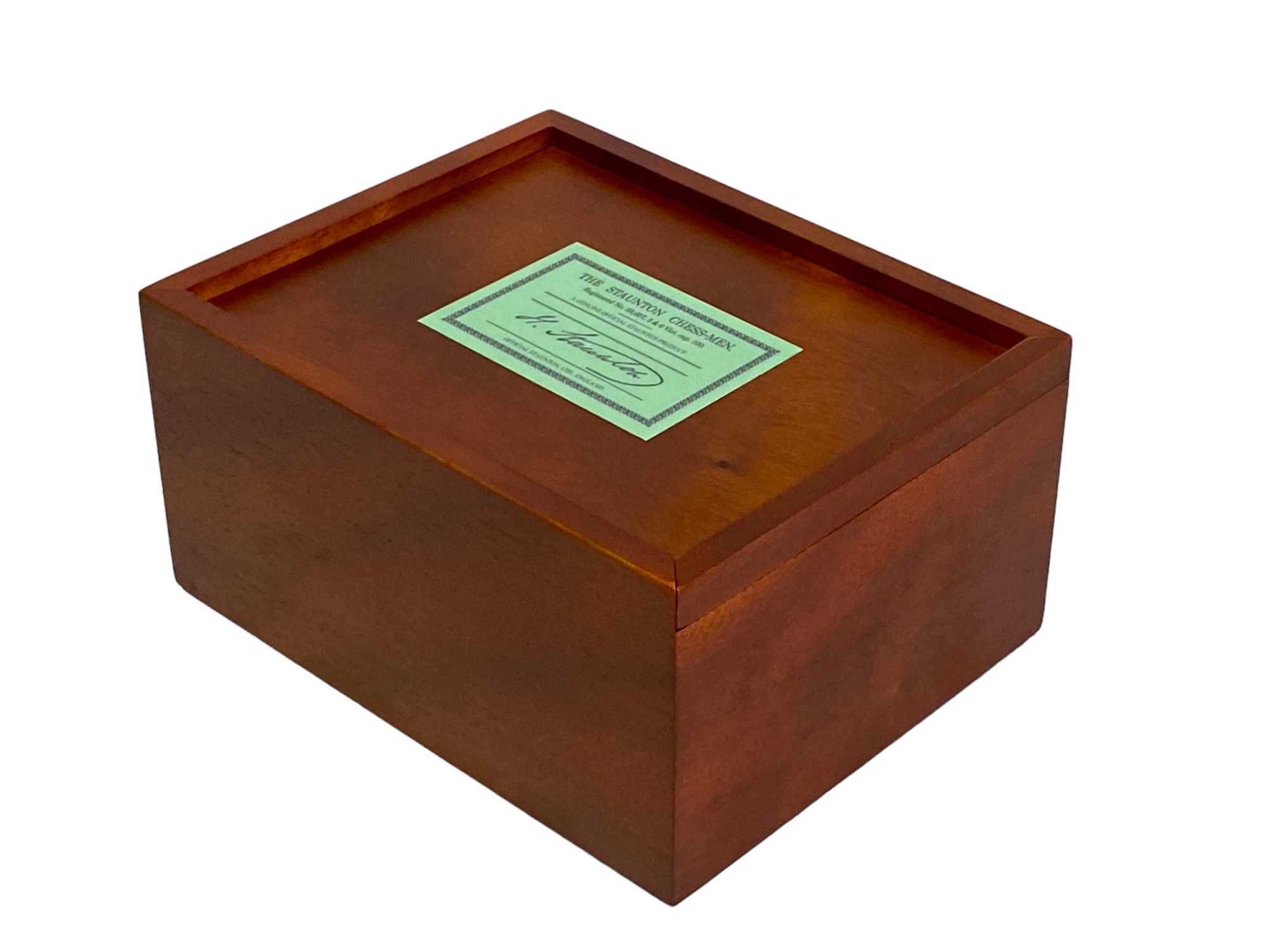 Club Classic Ebonised Chessmen & Slide Lid Box - Official Staunton™ 