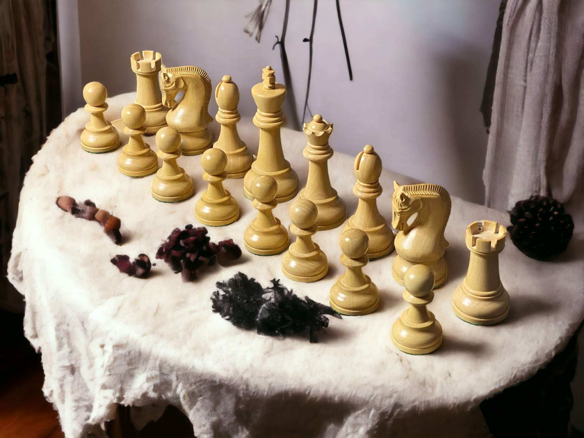 4" Leningrad Black Pieces, 20" Standard Anegre Board & Box - Official Staunton™ 