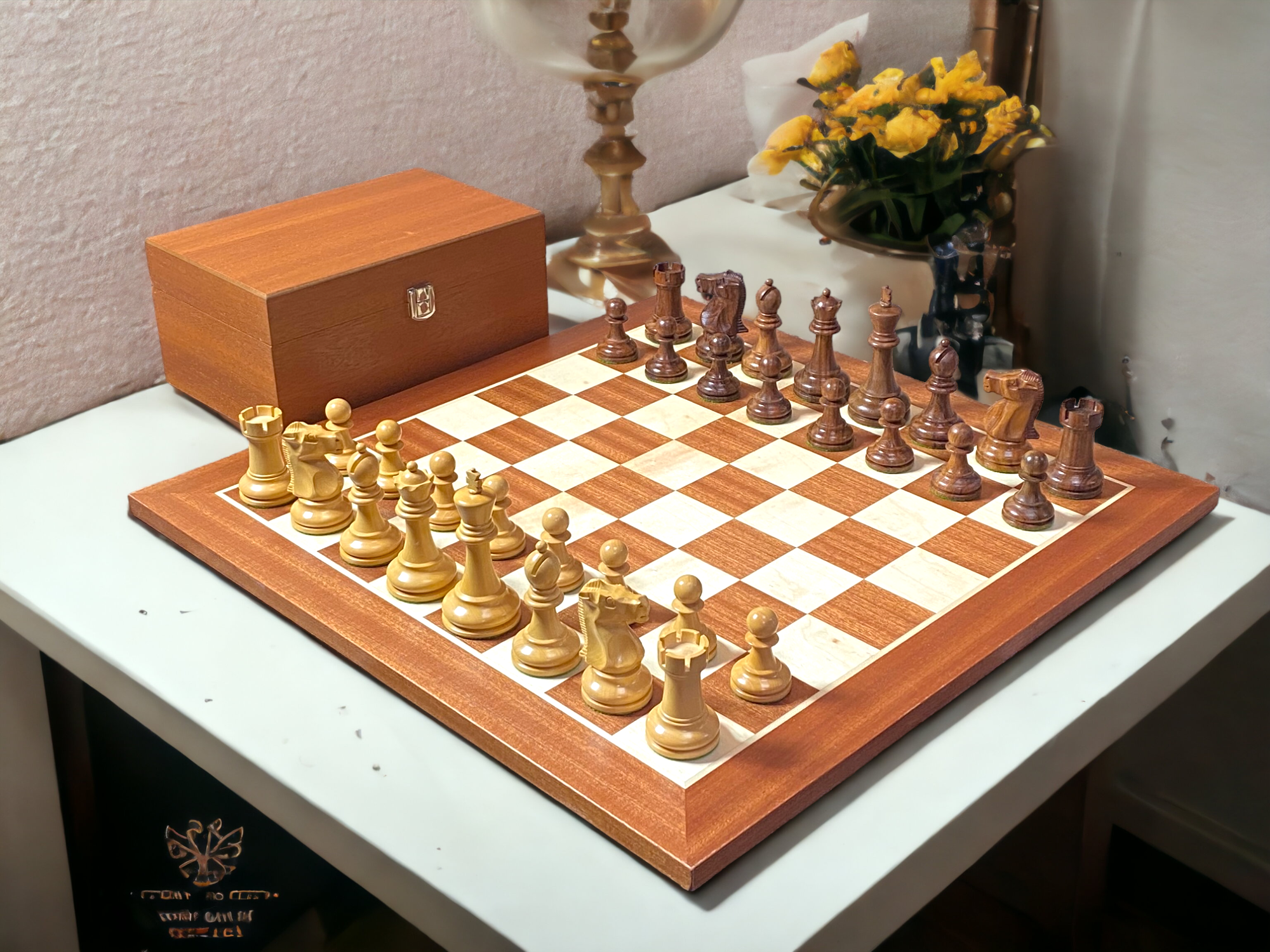 Fischer Acacia Mahogany Chess Set - Official Staunton™ 