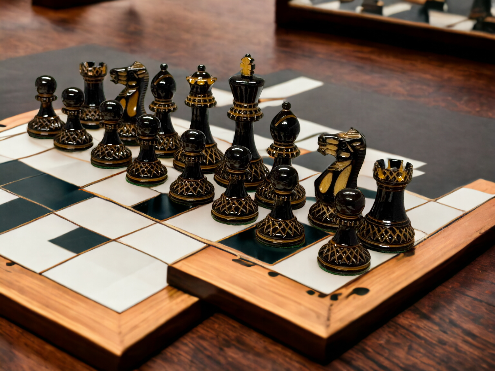 3" Artistic Parker 15.75" Mahogany Board and Box - Official Staunton™ 