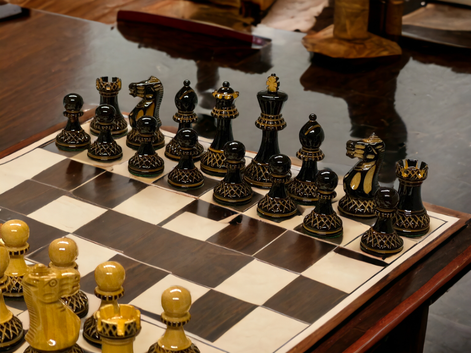 3" Artistic Parker 15.75" Mahogany Board and Box - Official Staunton™ 