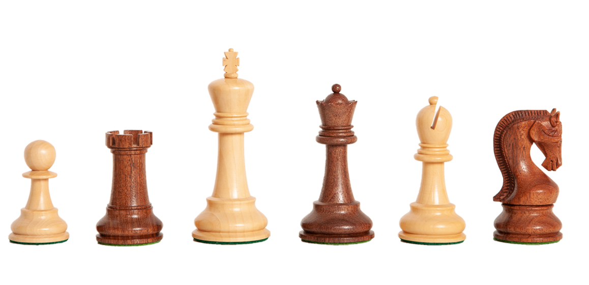 4" Staunton Leningrad Acacia Chess Pieces - Official Staunton™ 