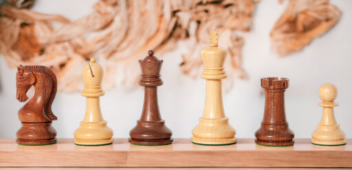 4" Staunton Leningrad Acacia Chess Pieces - Official Staunton™ 