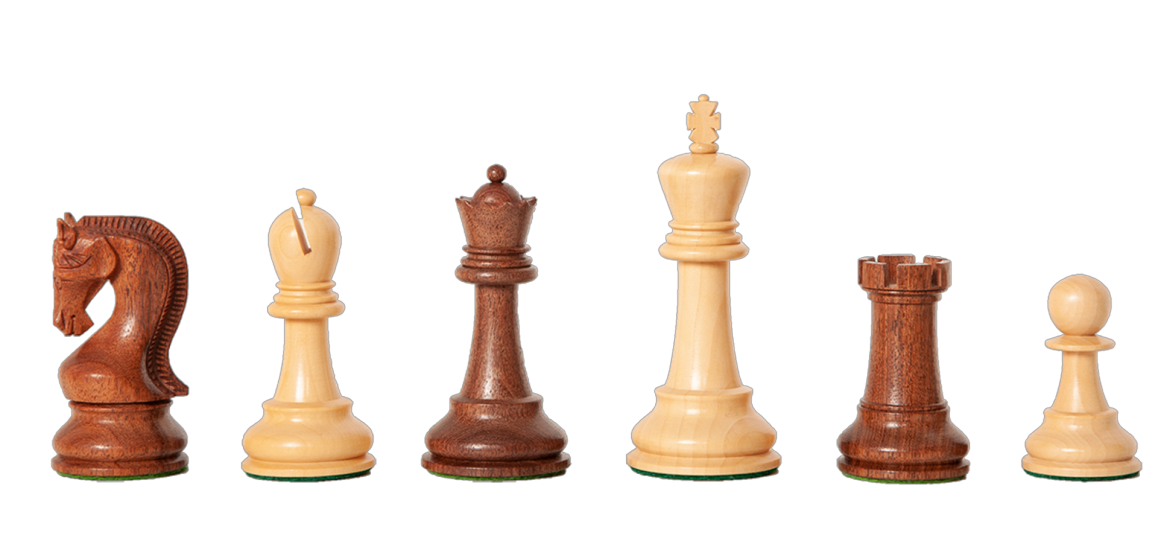 4" Staunton Leningrad Acacia Chess Pieces - Official Staunton™ 